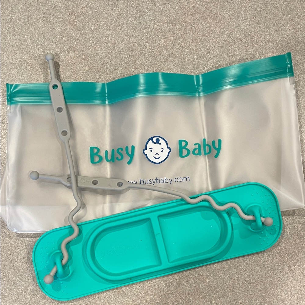 Teal Silicone Suction Plate with Gray Straps